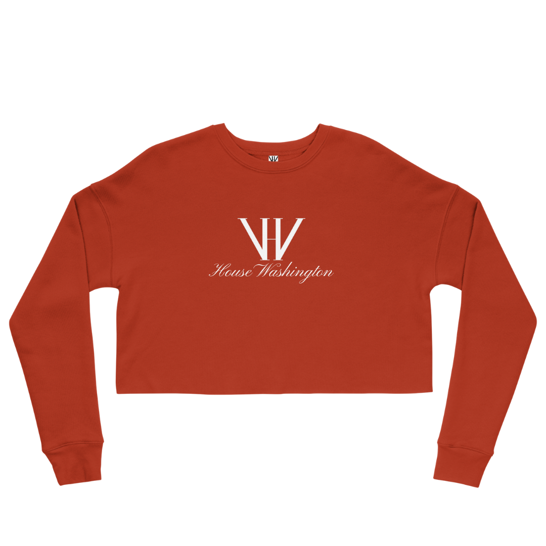 House Washington Signature Crop Sweatshirt - Red/White